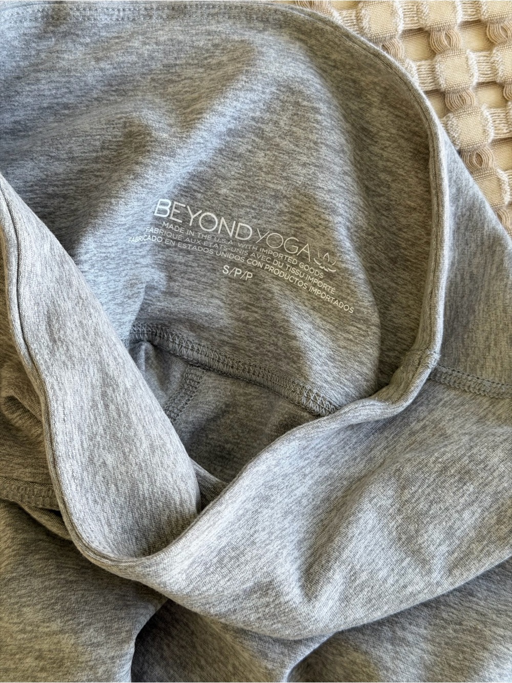 Beyond Yoga Light Heather Gray Racerback Tank + Leggings - Picture 3 of 3